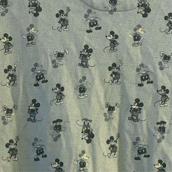 Disney Men's Polo Shirt L Green Mickey Mouse Print Short Sleeve - Picture 10 of 11